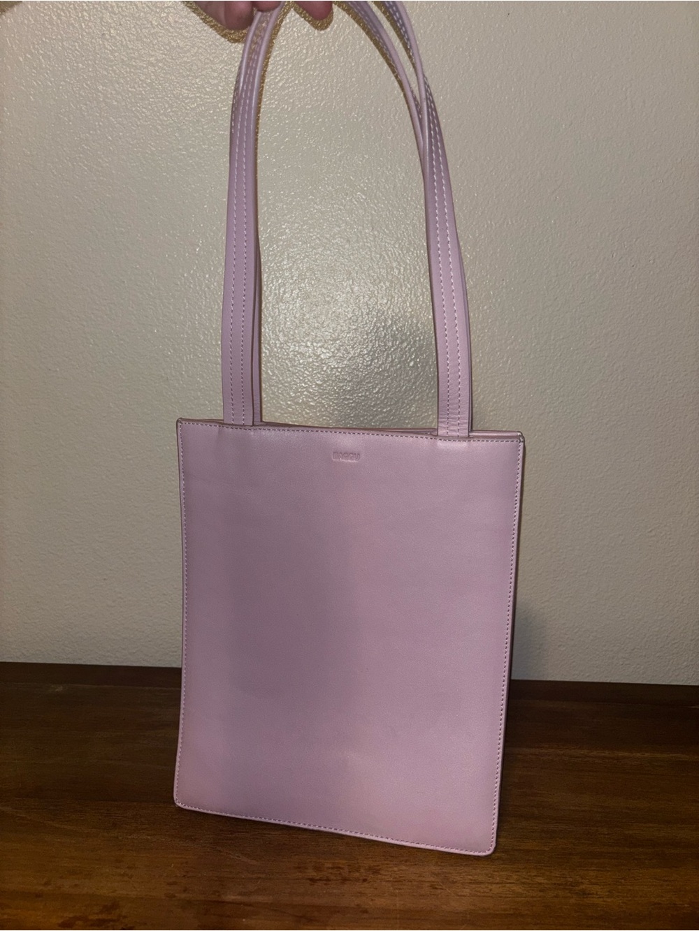 Baggu Leather Retail Shoulder Bag in Pale Orchid RARE - Picture 5 of 8